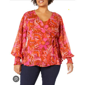 NWT City Chic True Wrap Peplum Blouse Size 22